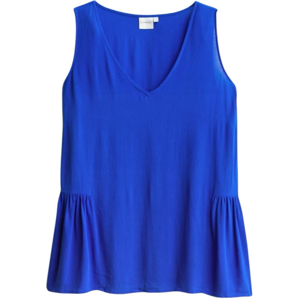 Junarose | Woody V-Neck Cobalt Blue Sleeveless Top | 16